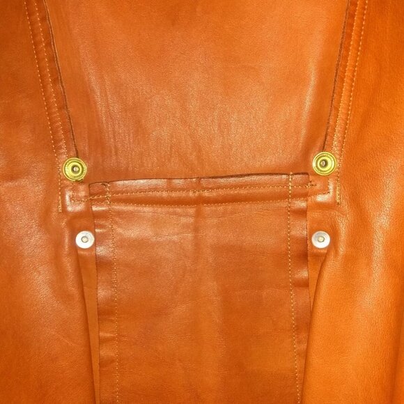 Vintage~60s 70s Suede/Leather 2 Tone BUTTON DETAIL~Penny Lane Coat - Picture 8 of 14